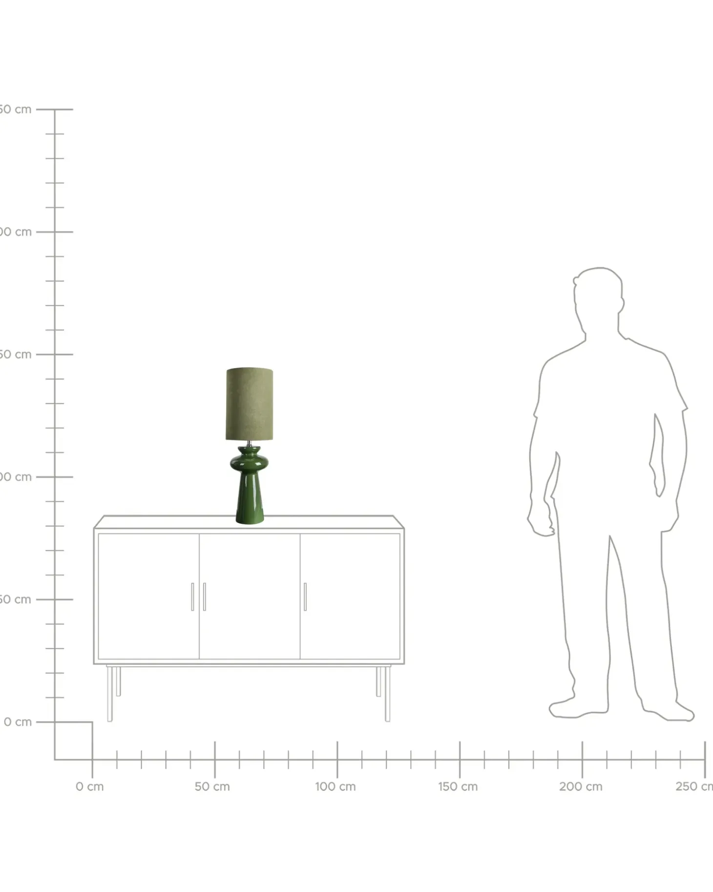 Bordlampe OTEROS Olivengrøn
