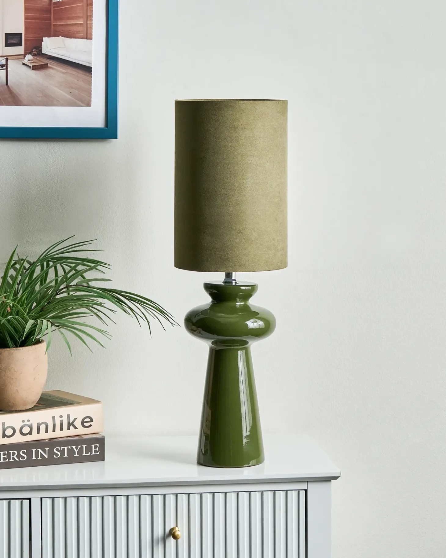 Bordlampe OTEROS Olivengrøn
