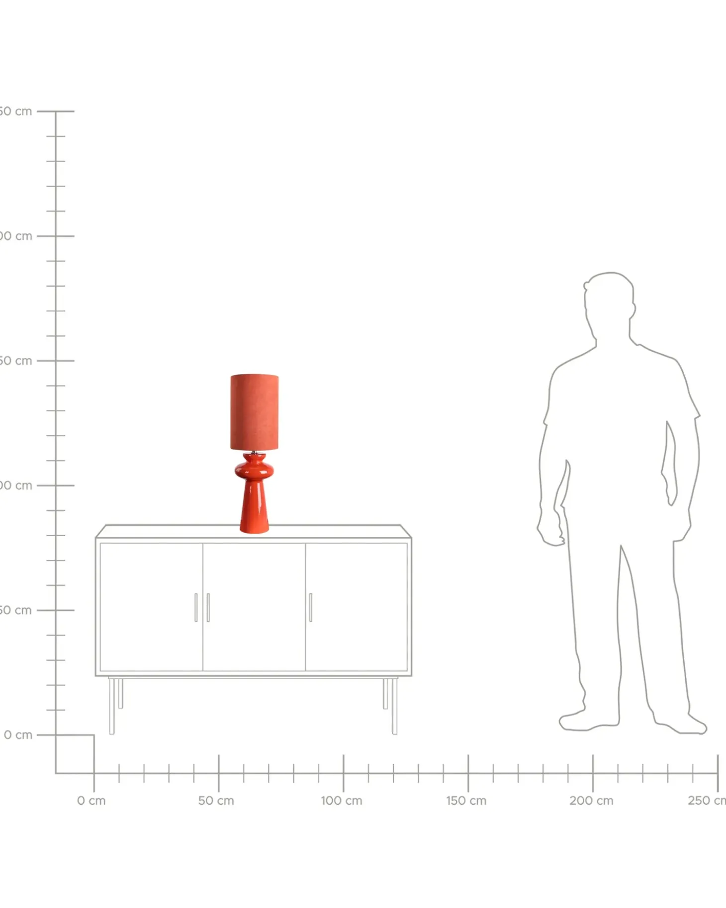 Bordlampe OTEROS Rød