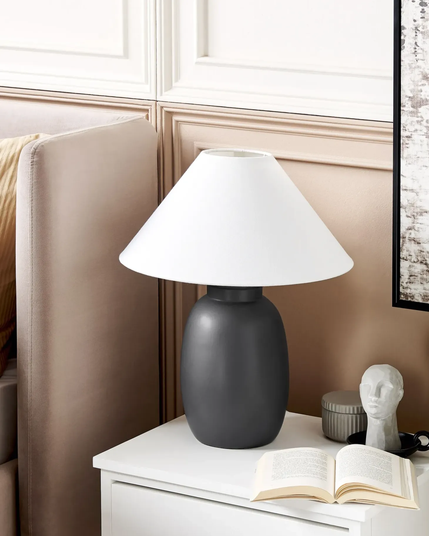 Bordlampe PATILLAS Keramik Sort