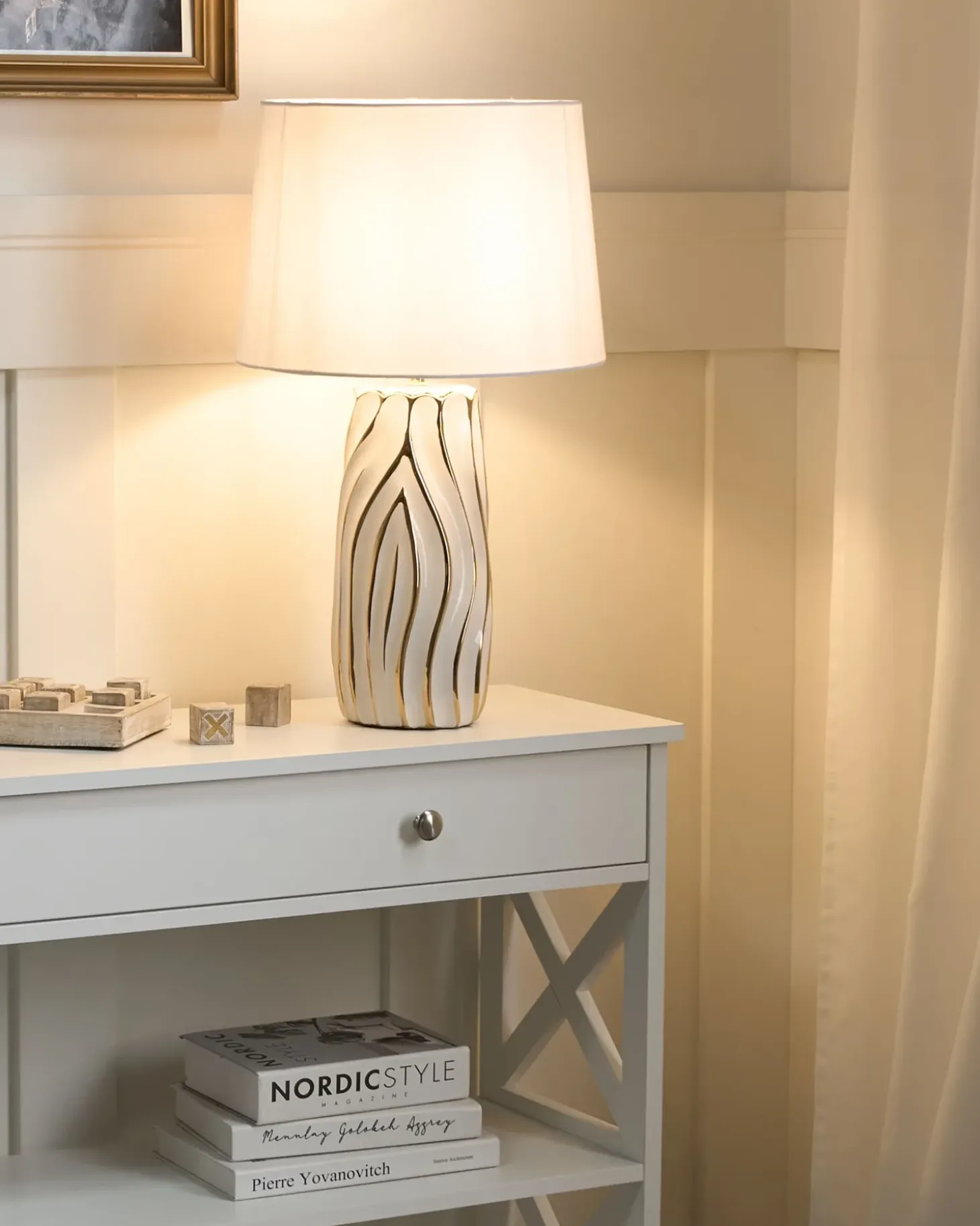 Bordlampe PATUCA Keramik Hvid