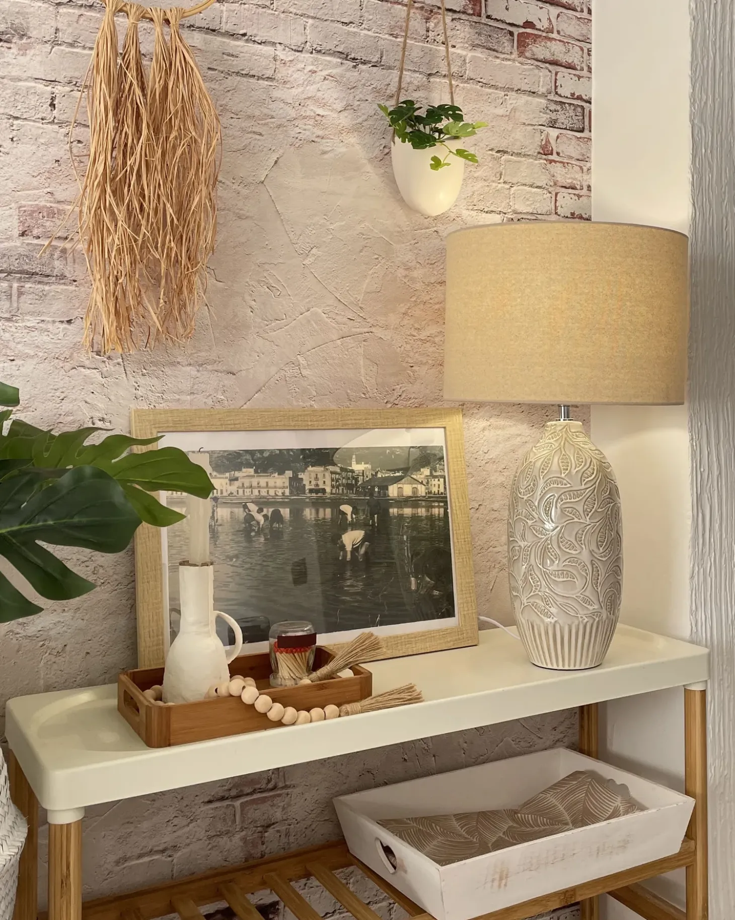 Bordlampe SALZA Keramik Beige