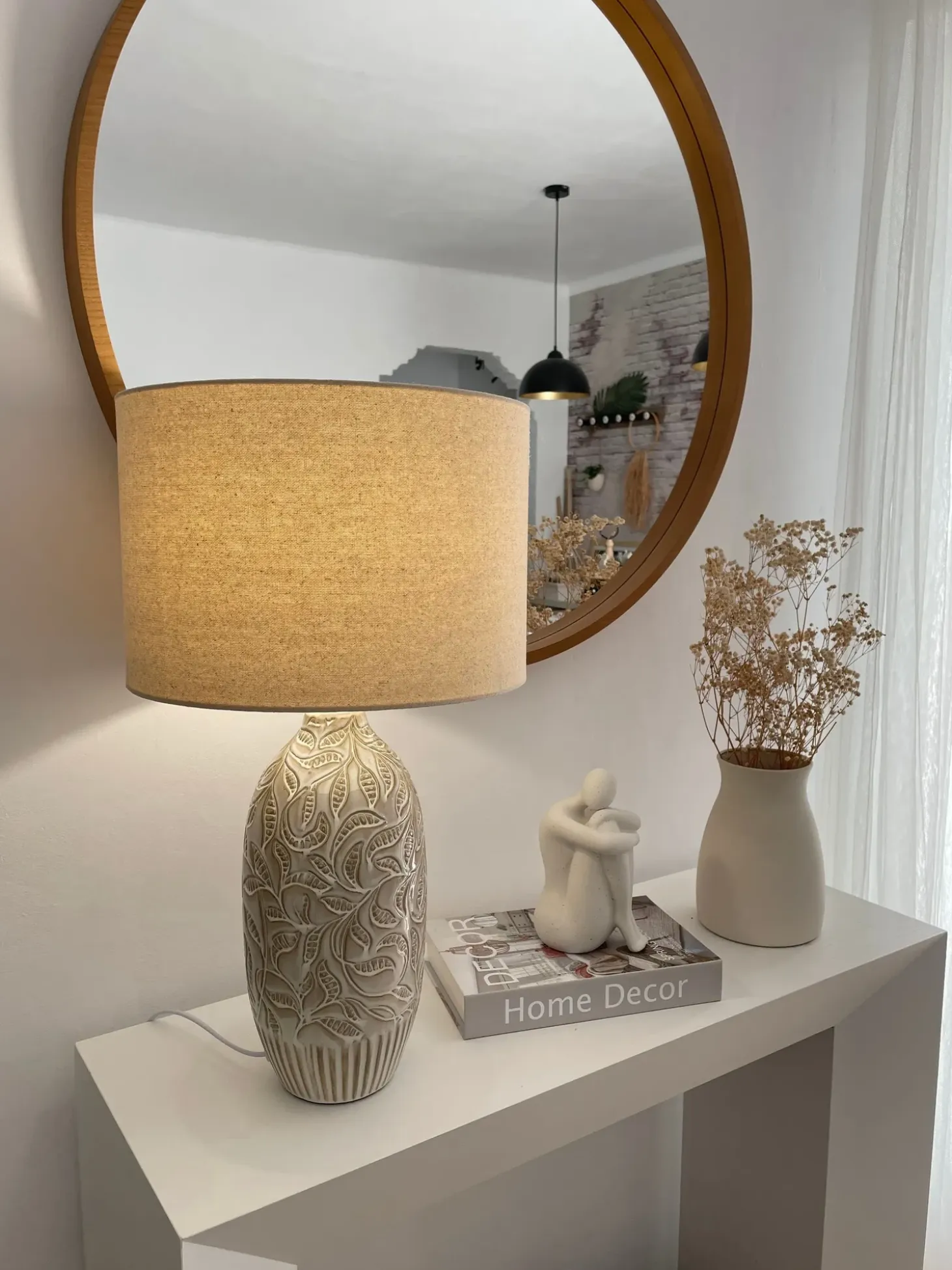 Bordlampe SALZA Keramik Beige