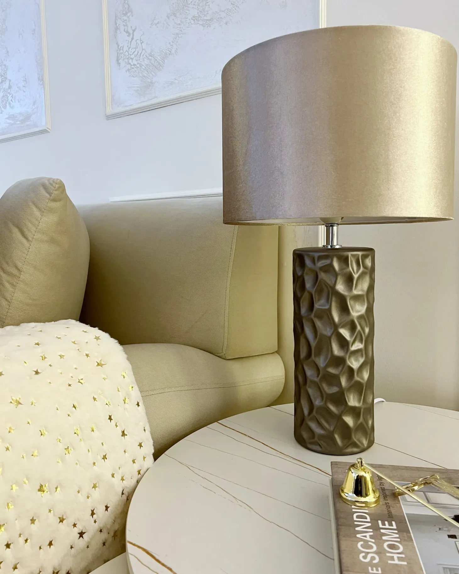 Bordlampe SANKURU Keramik Guld
