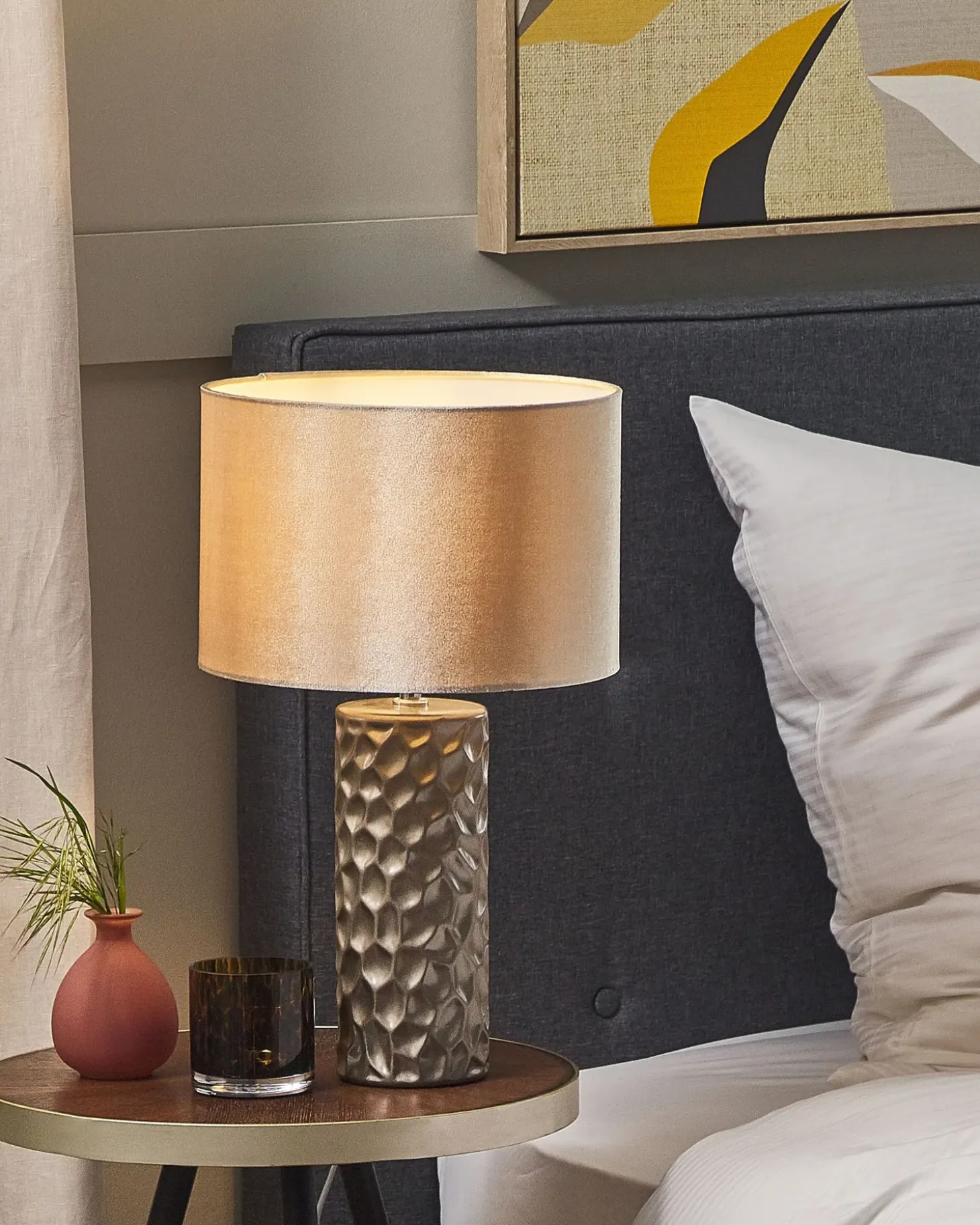 Bordlampe SANKURU Keramik Guld