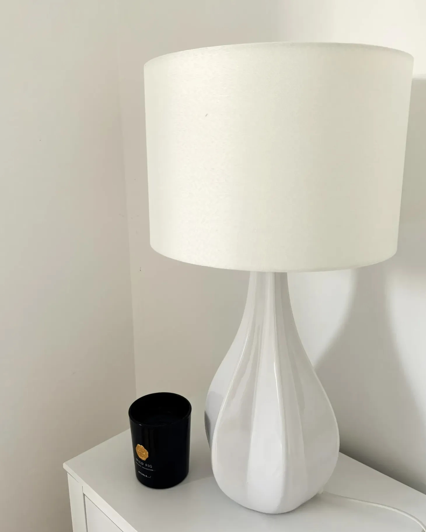 Bordlampe SANTEE Porcelæn Cremehvid