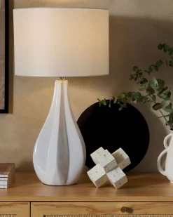 Bordlampe SANTEE Porcelæn Cremehvid