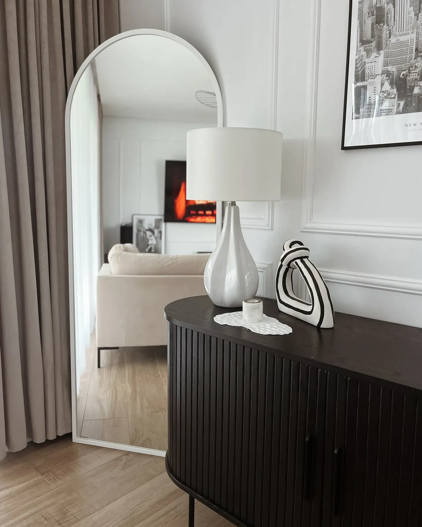 Bordlampe SANTEE Porcelæn Cremehvid