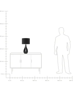 Bordlampe SANTEE Porcelæn Sort