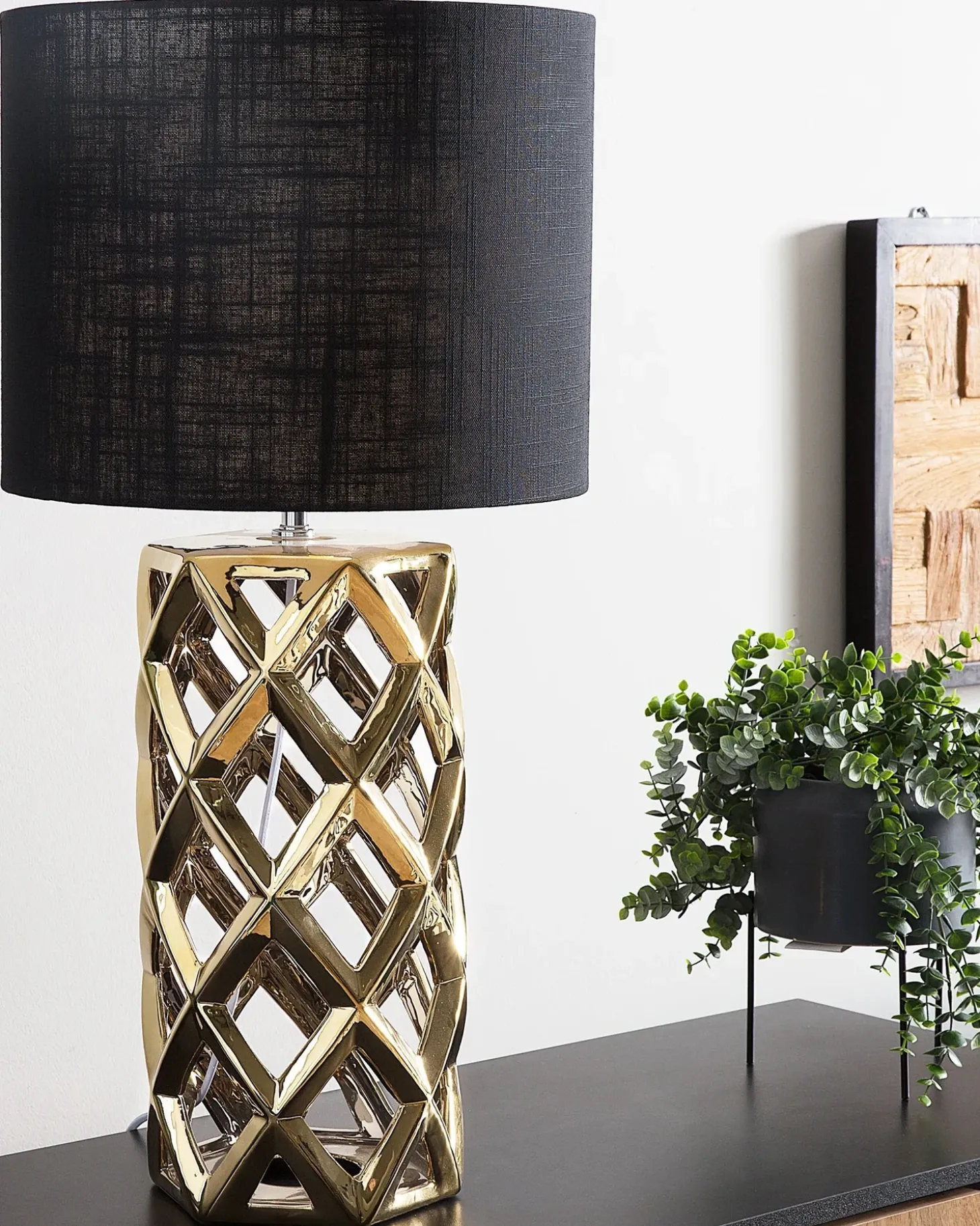 Bordlampe SELJA Keramik Guld