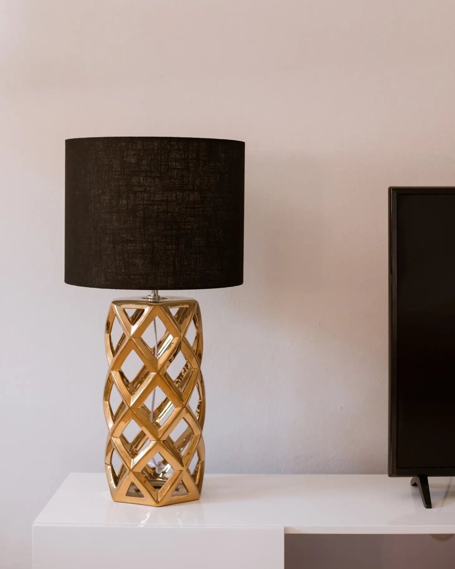 Bordlampe SELJA Keramik Guld
