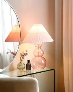 Bordlampe SENGWA Glas Lyserød