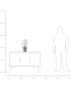 Bordlampe SUNJA Porcelæn Hvid/blå