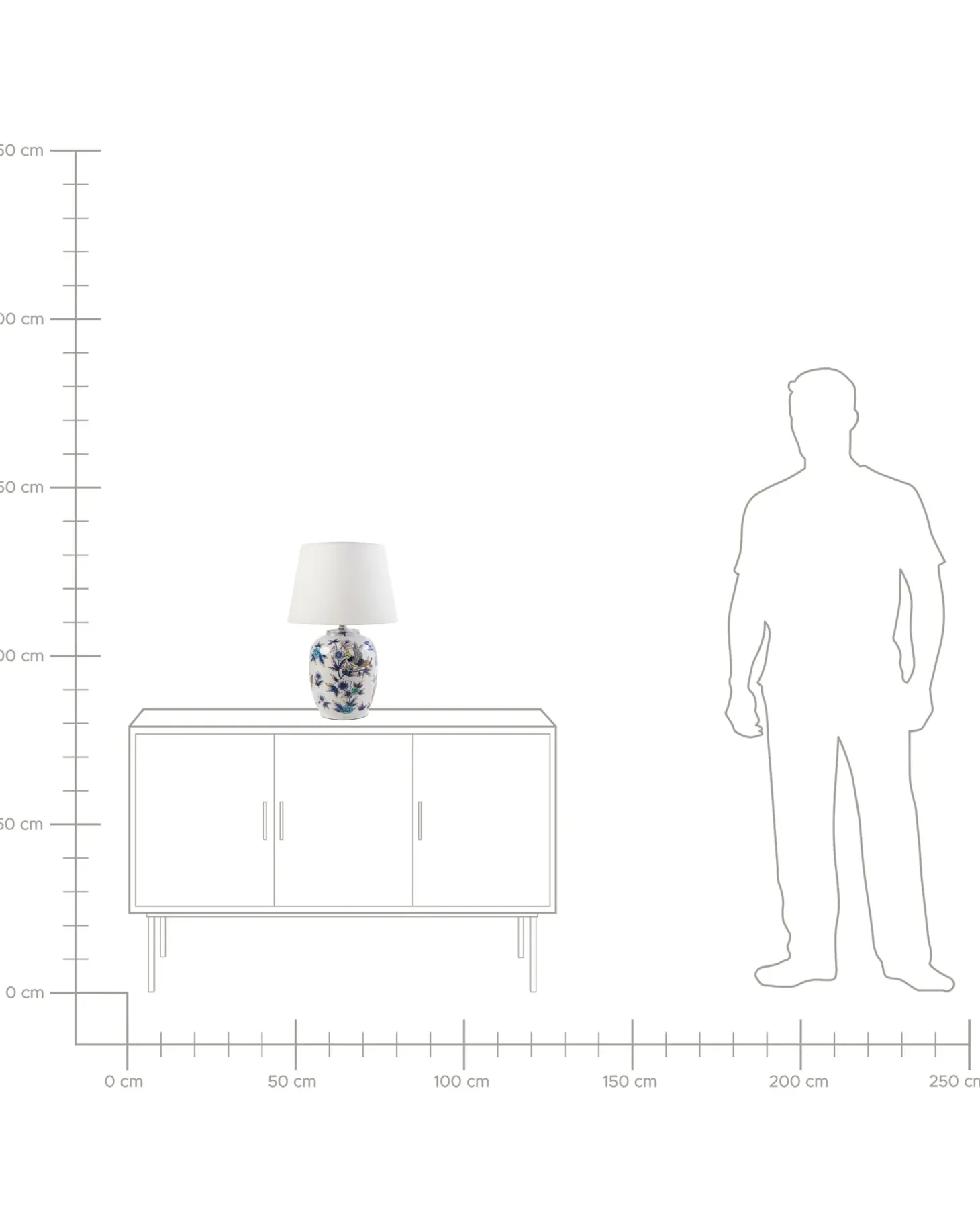 Bordlampe SUNJA Porcelæn Hvid/blå