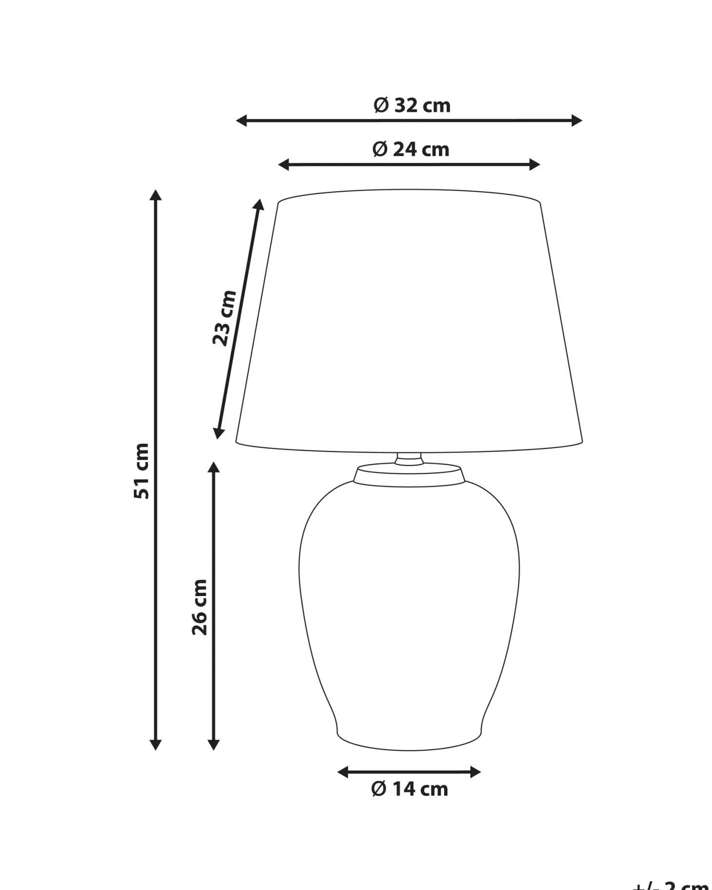 Bordlampe SUNJA Porcelæn Hvid/blå