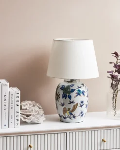 Bordlampe SUNJA Porcelæn Hvid/blå