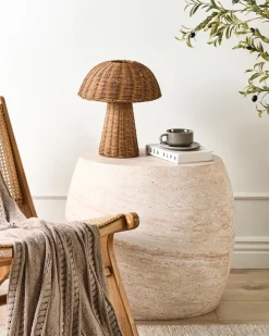 Bordlampe Svamp ALERO Rattan Naturlig