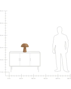 Bordlampe Svamp ALERO Rattan Naturlig