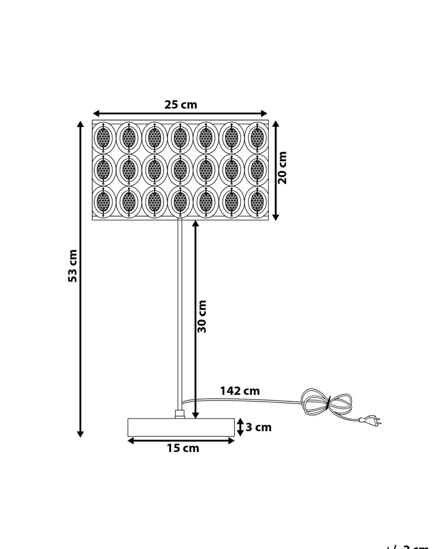 Bordlampe TENNA Krystal Sølv