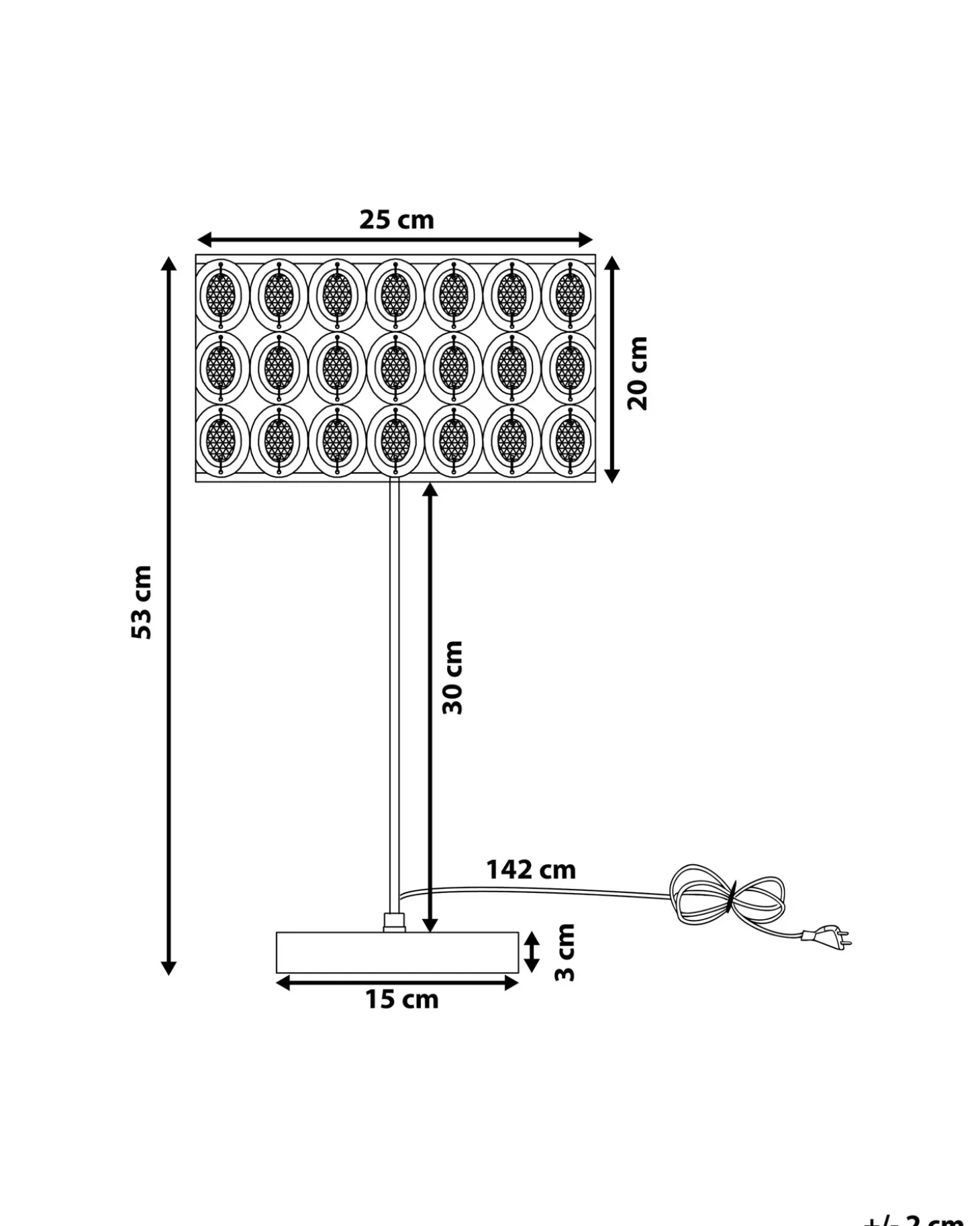 Bordlampe TENNA Krystal Sølv