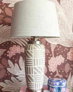 Bordlampe TRAISEN Keramik Beige