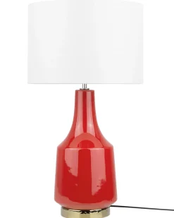Bordlampe TRIVERSA Keramik Rød