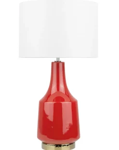 Bordlampe TRIVERSA Keramik Rød