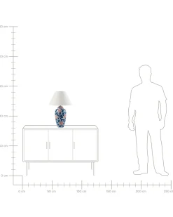 Bordlampe VERUSA Porcelæn Hvid/blå
