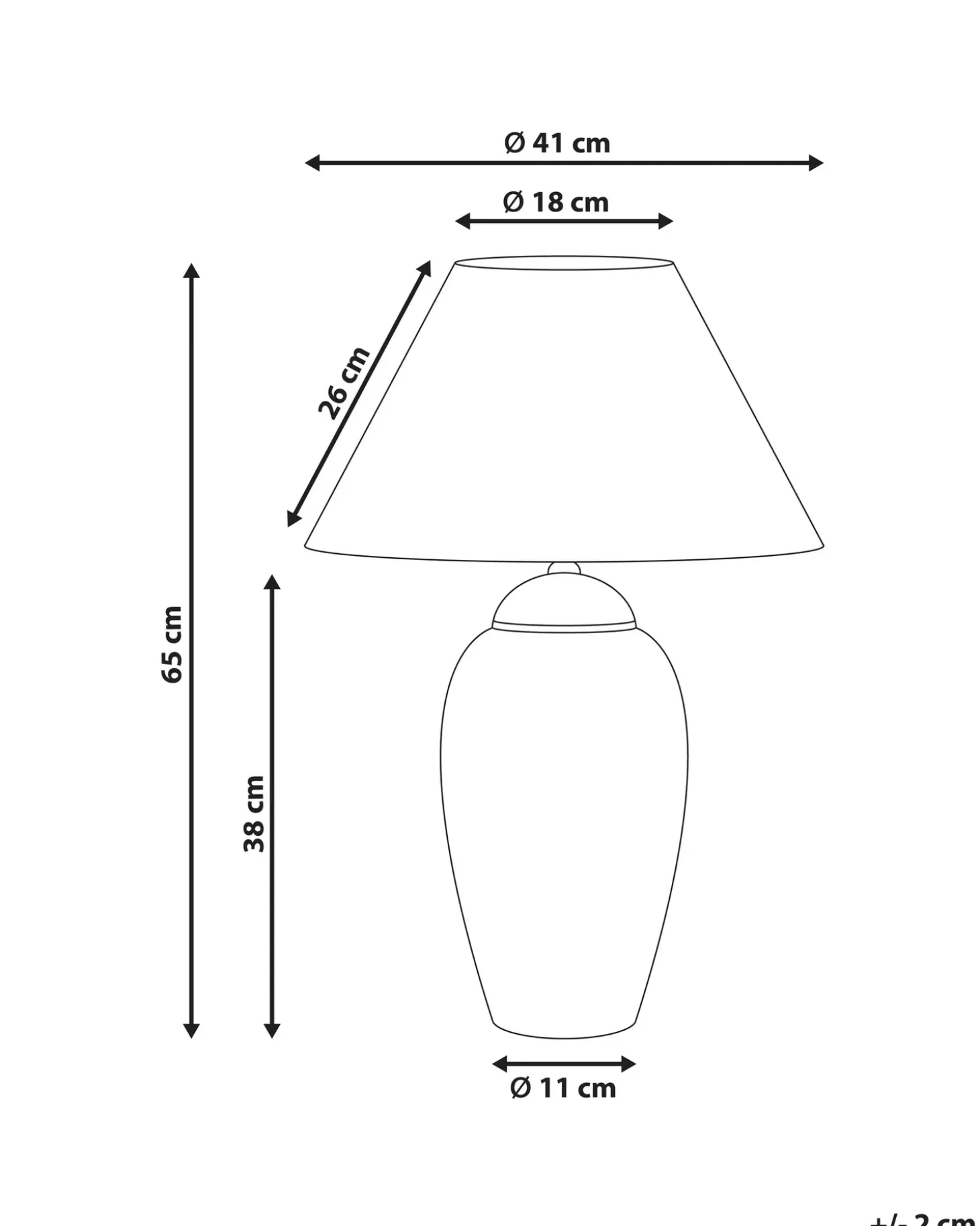 Bordlampe VERUSA Porcelæn Hvid/blå