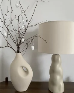 Bordlampe VILAR Keramik Beige