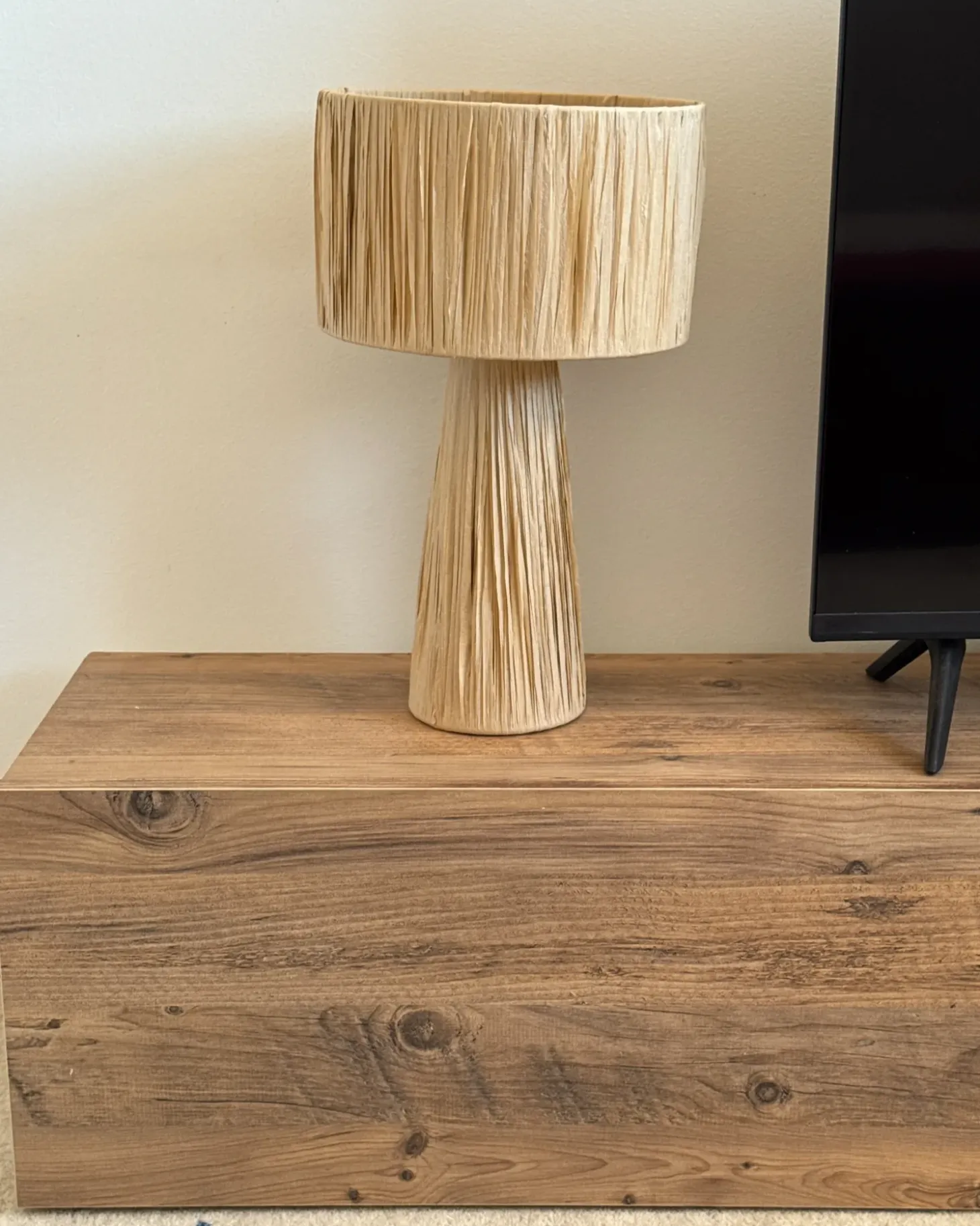 Bordlampe WELMEL Flet Naturlig
