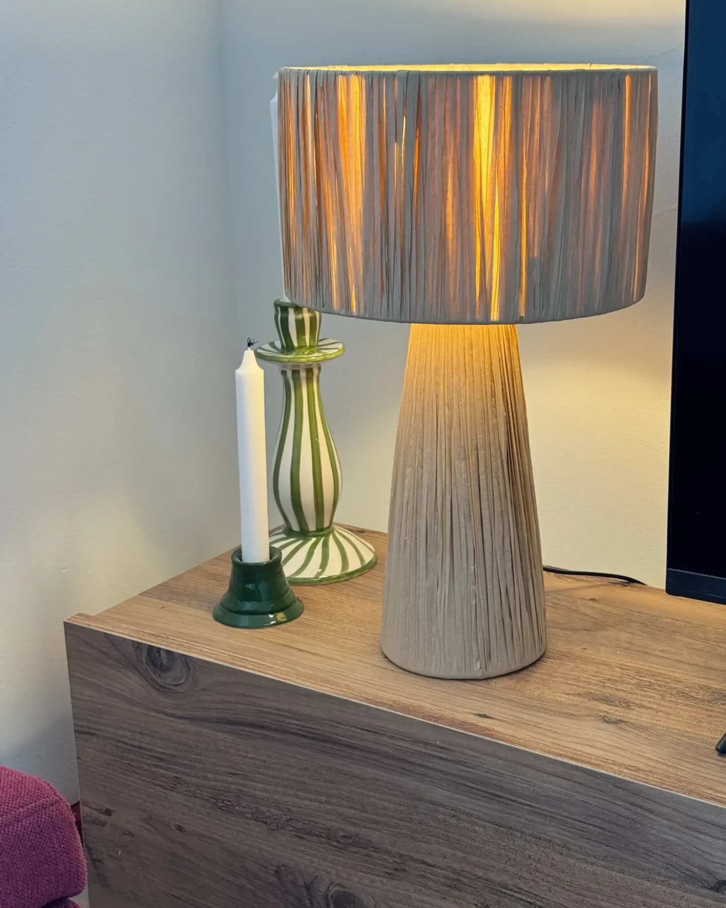 Bordlampe WELMEL Flet Naturlig