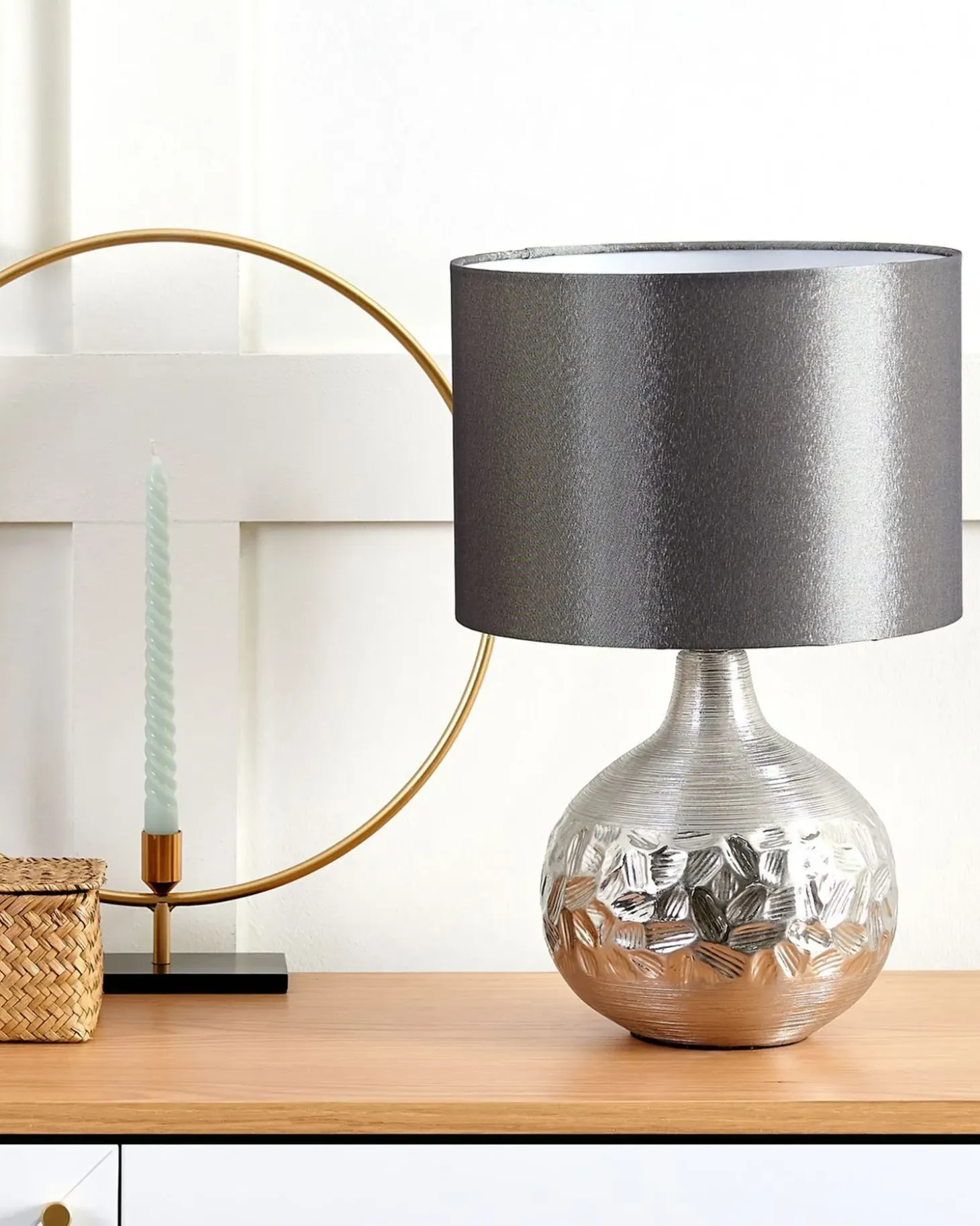 Bordlampe YAKIMA Porcelæn Grå