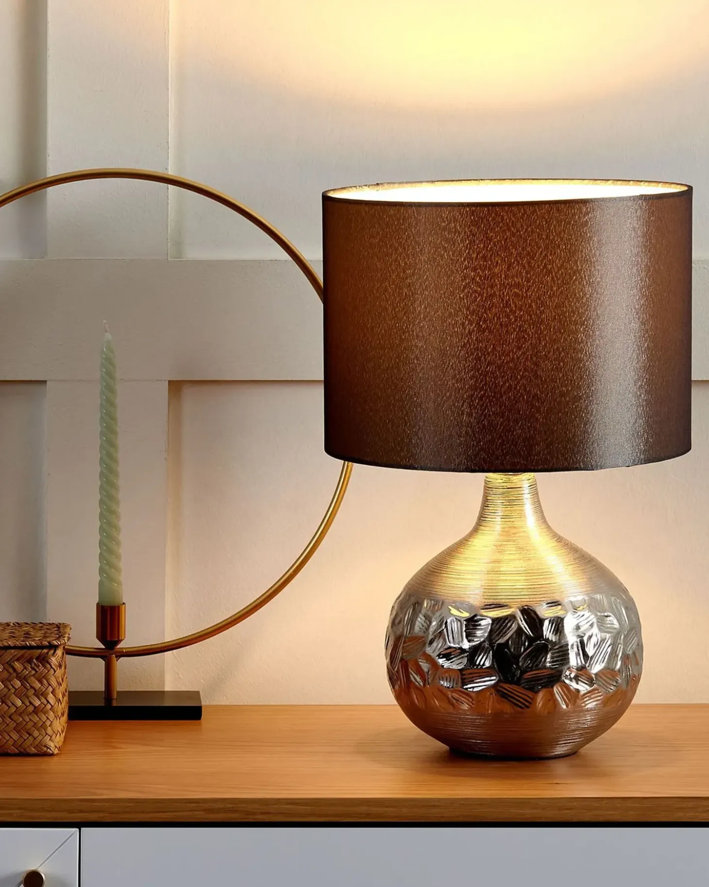 Bordlampe YAKIMA Porcelæn Grå