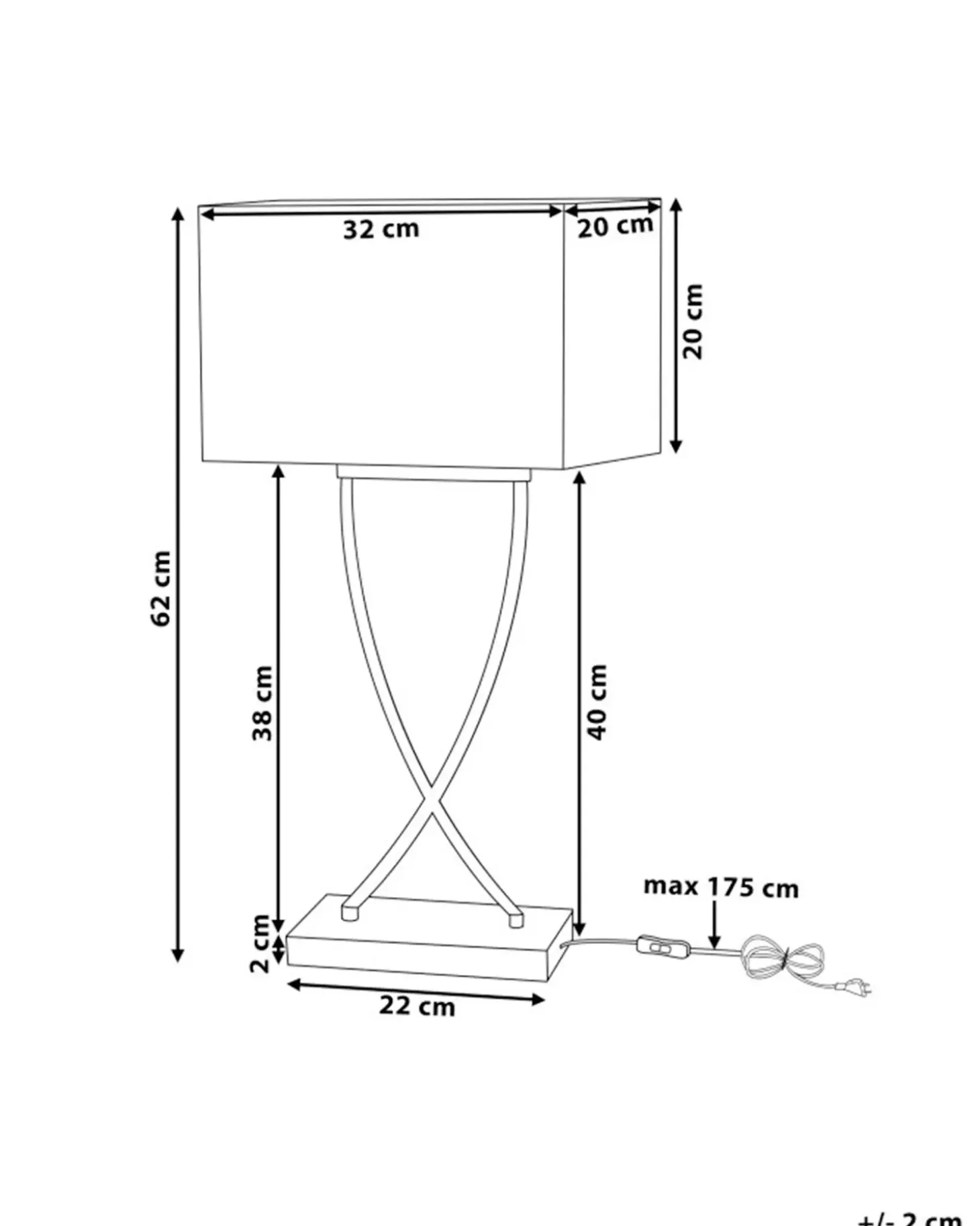 Bordlampe YASUNI Metal Sort