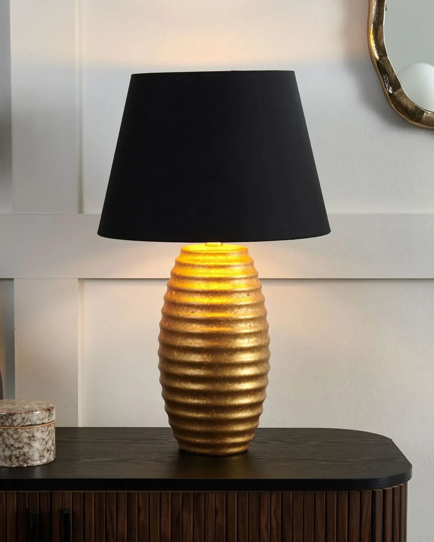 Bordlampe EBRO Porcelæn Guld