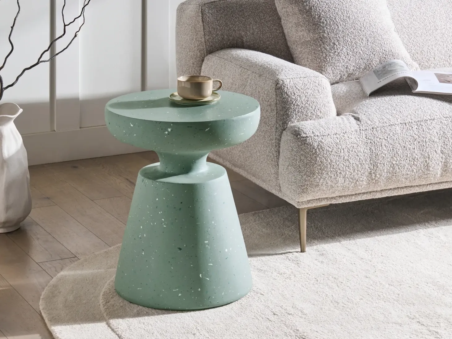 Bord MINCIO 45 cm 45 cm Terrazzo effekt Grøn terrazzo