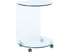 Bord MINTO Hærdet glas Transparent med hjul