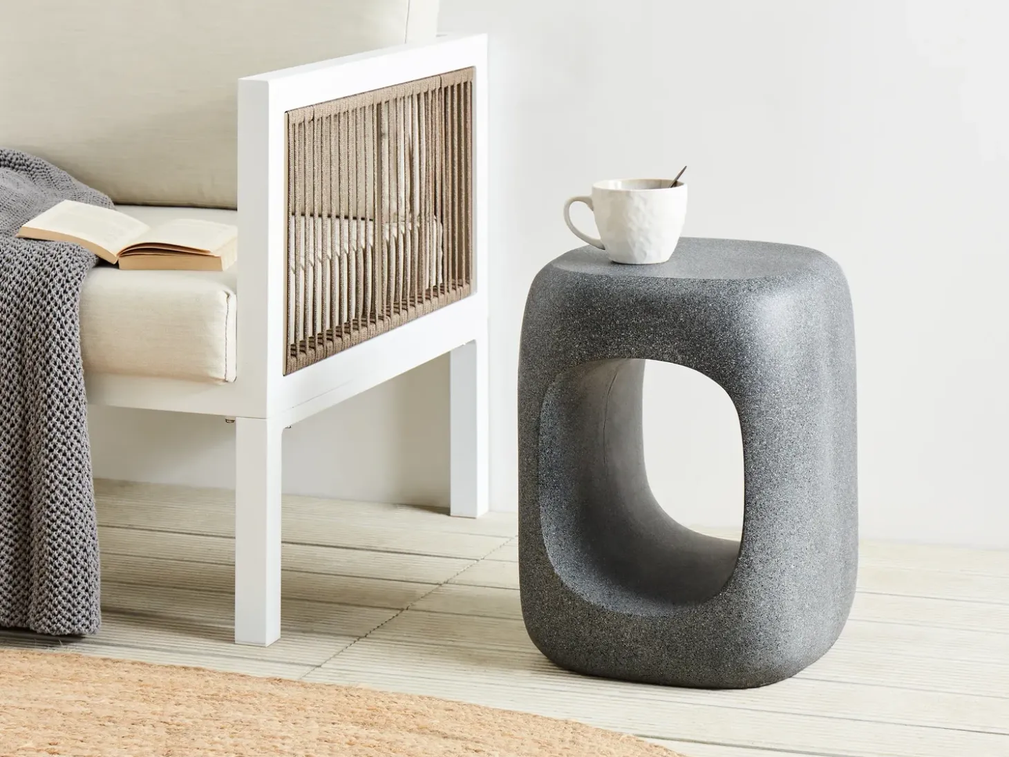 Bord PELMO 33 cm 33 cm Marmor effekt Grå