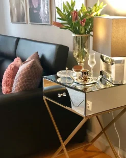 Bord VIVY Glas Spejlet sølv