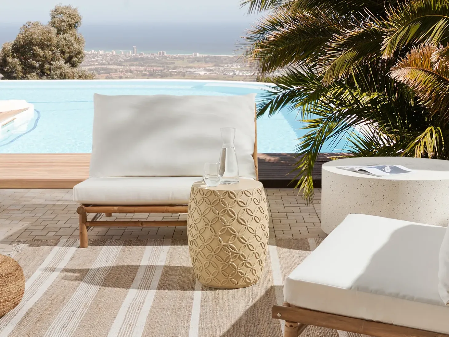 Bord ZOGNO 33 cm 33 cm Lys Beige
