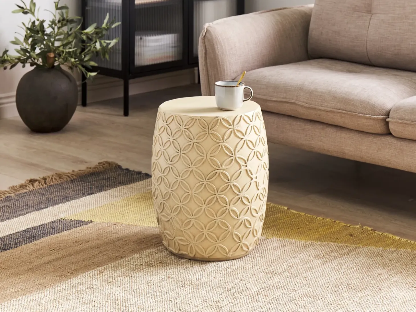 Bord ZOGNO 33 cm 33 cm Lys Beige