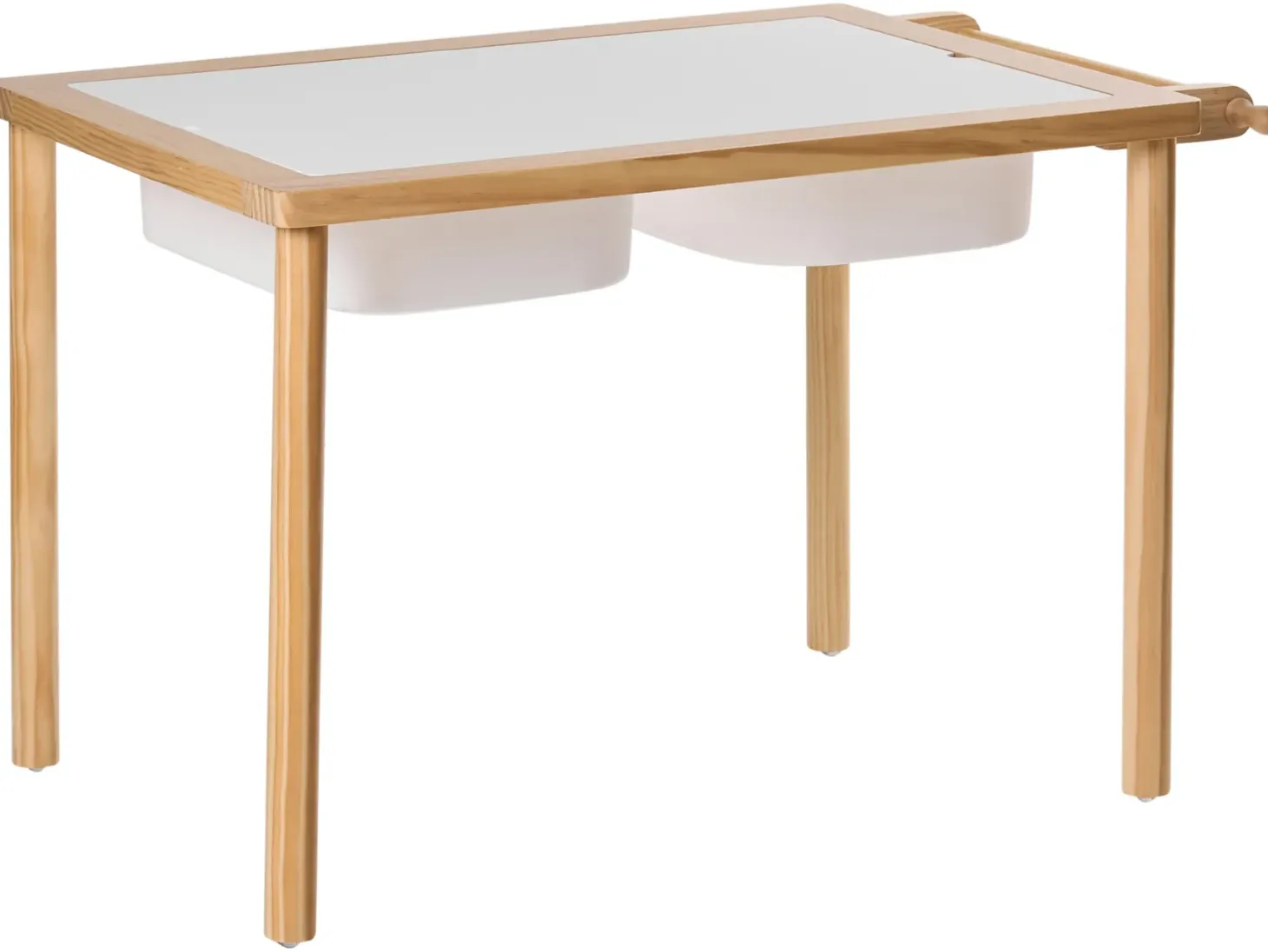 Børnebord og stole sæt KEMPSEY Lysebrun Montessori med opbevaring
