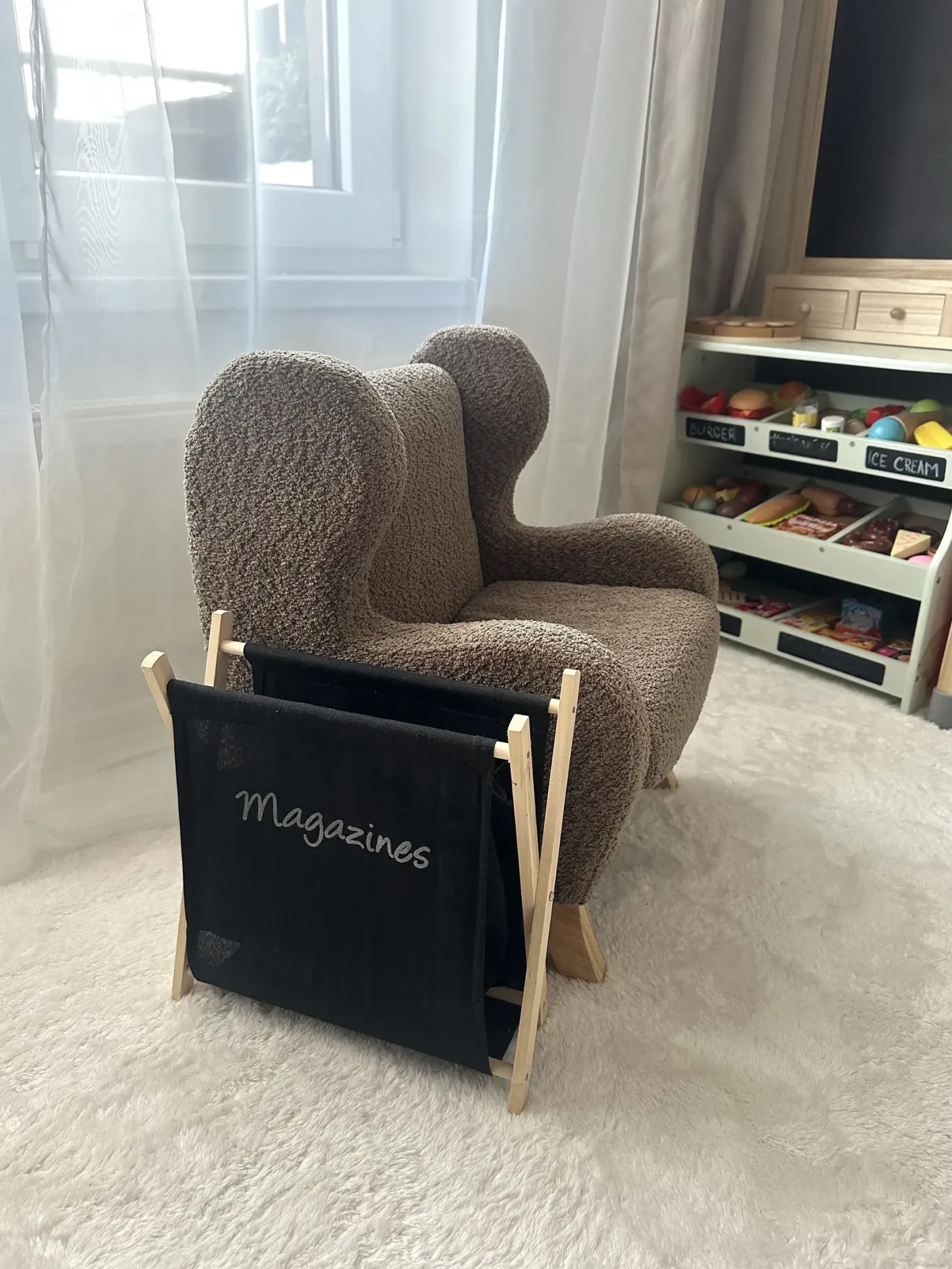 Børnelænestol FARUM Boucle Brun