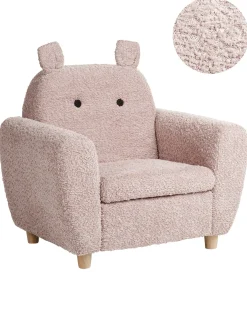 Børnelænestol Hippo MARIBO Boucle Pastellrosa