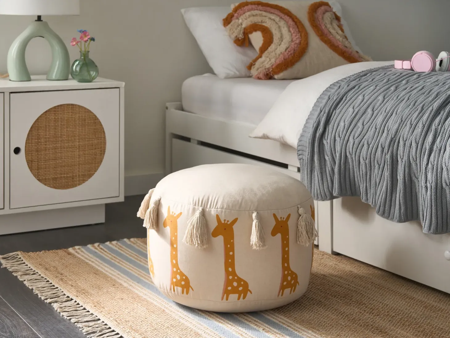 Børnepuf KARTEE Bomuld Beige