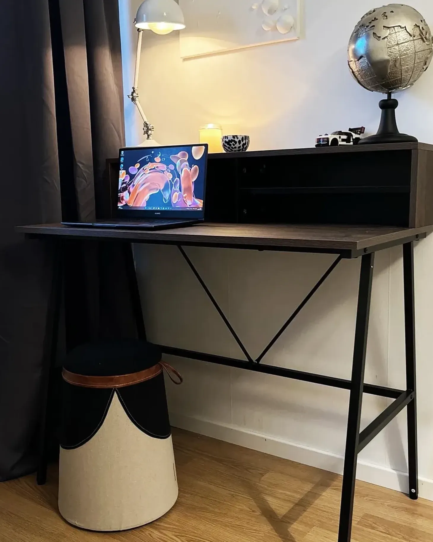Børnepuf med opbevaring APACHE Kunstlinned Beige