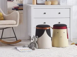 Børnepuf med opbevaring APACHE Kunstlinned Beige