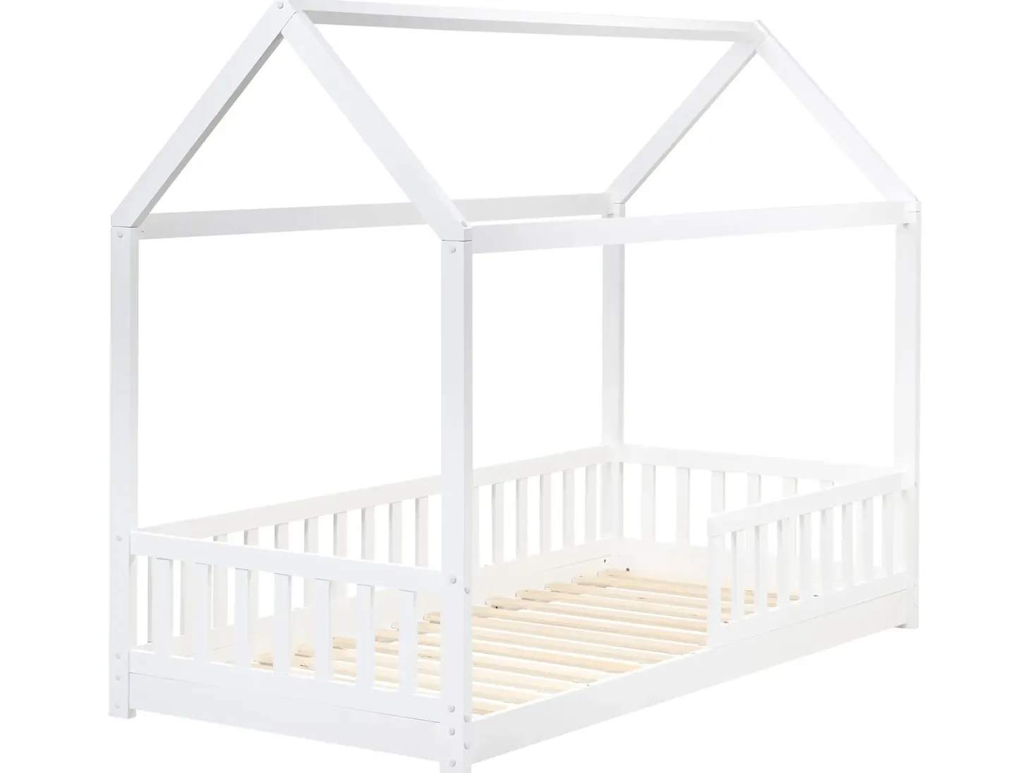 Børneseng Hus Fyretræ COSSAYE 90 x 200 cm Hvid