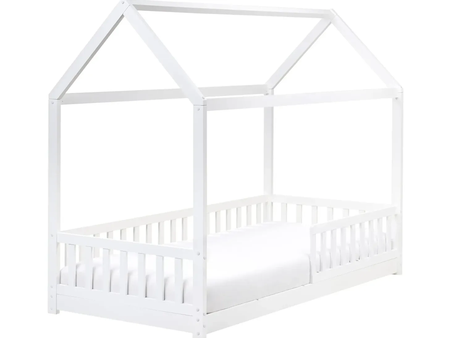 Børneseng Hus Fyretræ COSSAYE 90 x 200 cm Hvid